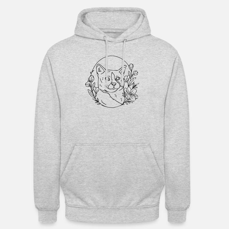 chat - Sweat-shirt à capuche unisexe - gris clair chiné