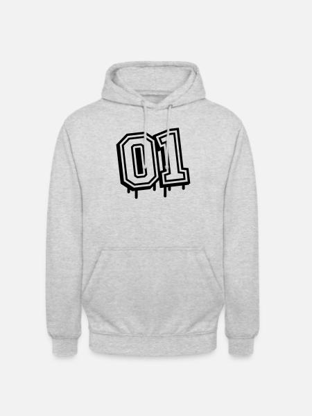 01 eins nummer - Unisex Hoodie - Hellgrau meliert