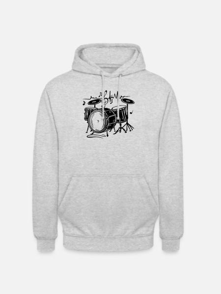 Drums Drums with heartbeat - Unisex Hoodie - light heather grey