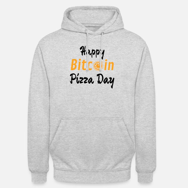 Bonne journée de la pizza Bitcoin - Sweat-shirt à capuche unisexe - gris clair chiné