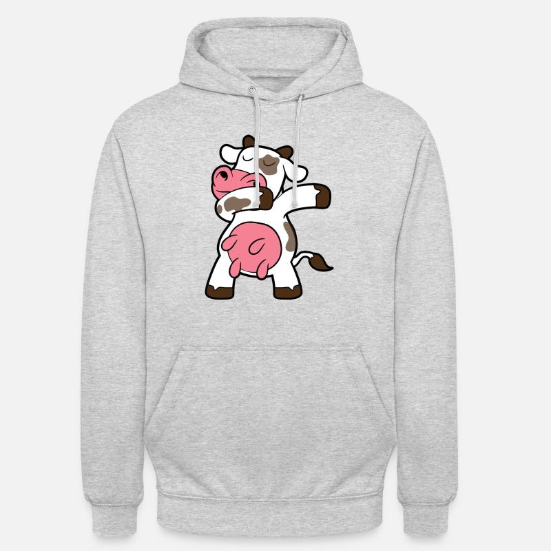 Dabbing Dab vache - Sweat-shirt à capuche unisexe - gris clair chiné