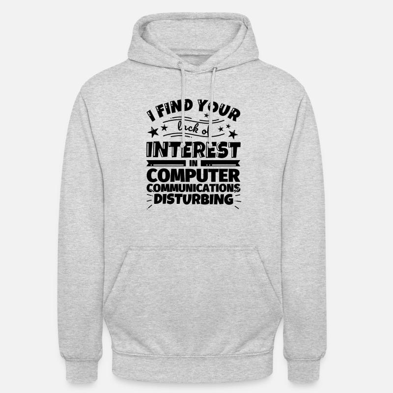 Computer Kommunikation lustiges Geschenk - Unisex Hoodie - Hellgrau meliert