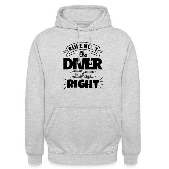 DIVER funny gift - Unisex Hoodie - light heather grey - Front - Alina (178cm) & Michal (187cm)