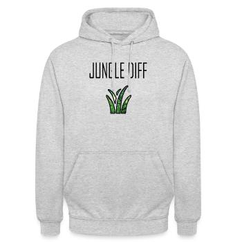 Jungle Diff - Unisex Hoodie - Hellgrau meliert - Vorne - Alina (178cm) & Michal (187cm)