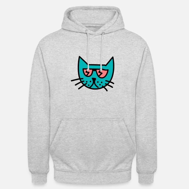 Chat - Chat élégant - Sweat-shirt à capuche unisexe - gris clair chiné
