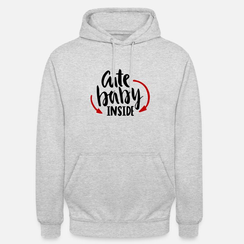 Bébé Mignon Mignon Grossesse Enceinte - Sweat-shirt à capuche unisexe - gris clair chiné