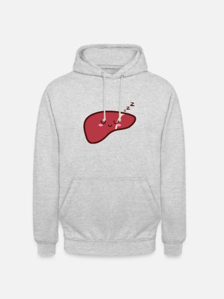 Hígado Lindo Kawaii - Sudadera con capucha unisex - gris claro jaspeado