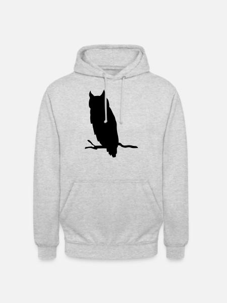 owl - Sweat-shirt à capuche unisexe - gris clair chiné
