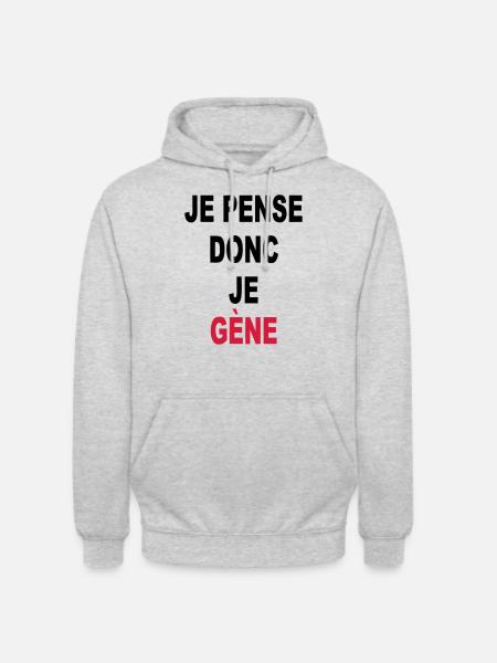 Daher denke ich, ich GENE - Unisex Hoodie - Hellgrau meliert