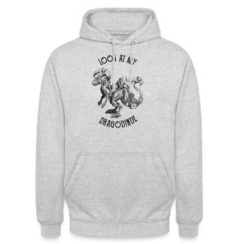 Look At My Dragodinde ! - Sweat-shirt à capuche unisexe - gris clair chiné - Devant - Alina (178cm) & Michal (187cm)