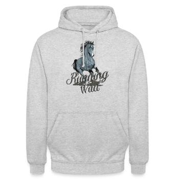Courir sauvage - Sweat-shirt à capuche unisexe - gris clair chiné - Devant - Alina (178cm) & Michal (187cm)