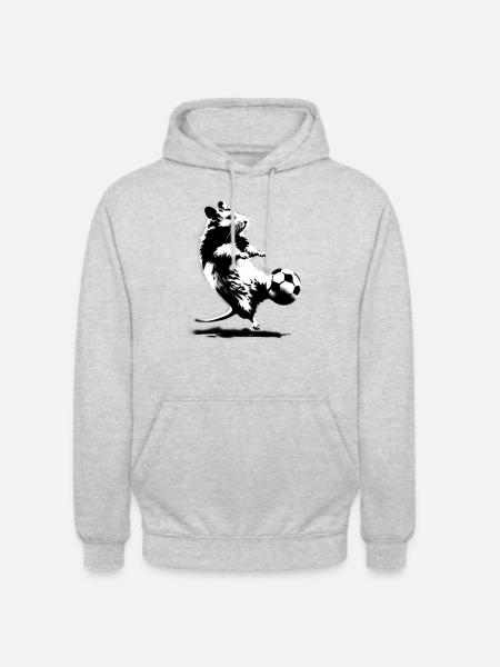Hamster playing wild soccer - Unisex Hoodie - light heather grey