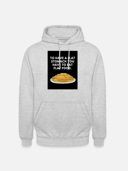 flache bauch flaches essen - Unisex Hoodie - Hellgrau meliert