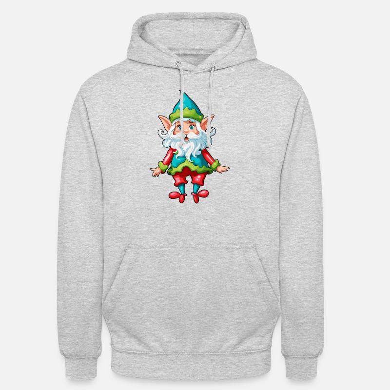 Diablotin / Nain / Fée / Noël / Elfe - Sweat-shirt à capuche unisexe - gris clair chiné
