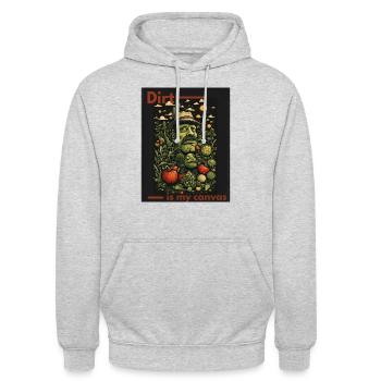Dirt is my canvas - Unisex Hoodie - light heather grey - Front - Alina (178cm) & Michal (187cm)