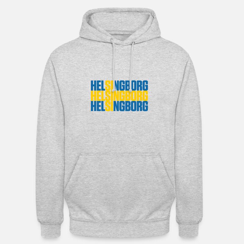 Helsingborg Suède Drapeau - Sweat-shirt à capuche unisexe - gris clair chiné