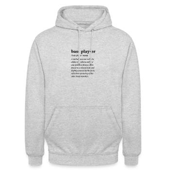 Bass Player (Bassist) Clean Edition - Unisex Hoodie - Hellgrau meliert - Vorne - Alina (178cm) & Michal (187cm)