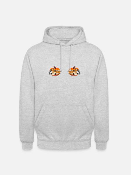 Pumpkin Skeleton Hands - Unisex Hoodie - light heather grey
