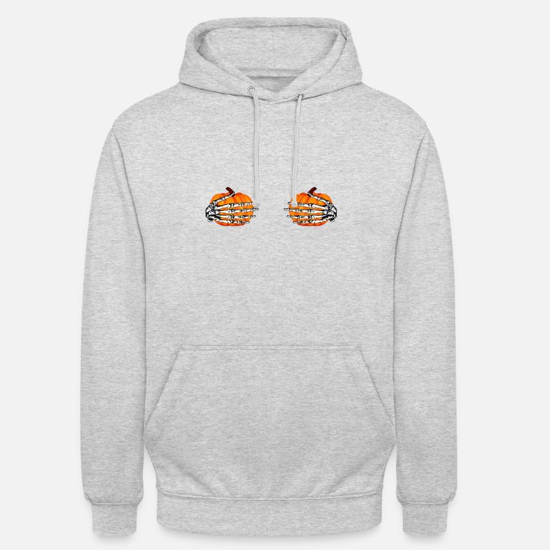 Mains de squelette de citrouille - Sweat-shirt à capuche unisexe - gris clair chiné