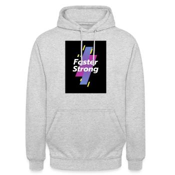Geschwindigkeit ist nichts ohne Kraft - Unisex Hoodie - Hellgrau meliert - Vorne - Alina (178cm) & Michal (187cm)