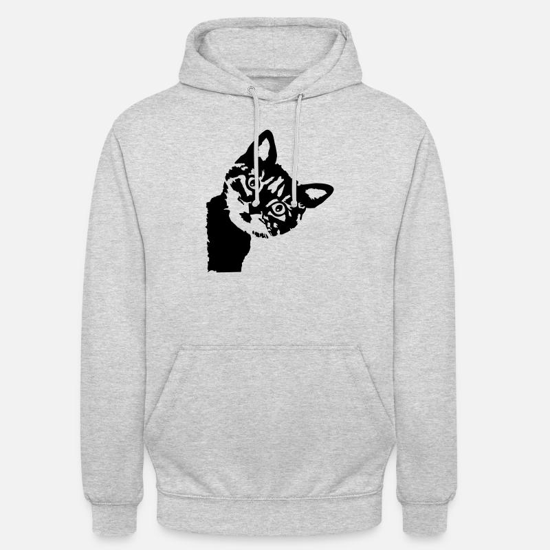 Cat, cute kitten - Sweat-shirt à capuche unisexe - gris clair chiné