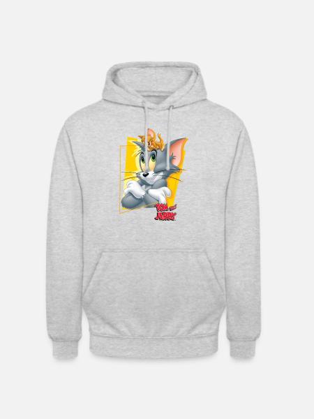 Tom Und Jerry Portrait - Unisex Hoodie - Hellgrau meliert