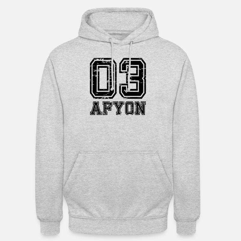 Afyon 03 look usé - Sweat-shirt à capuche unisexe - gris clair chiné