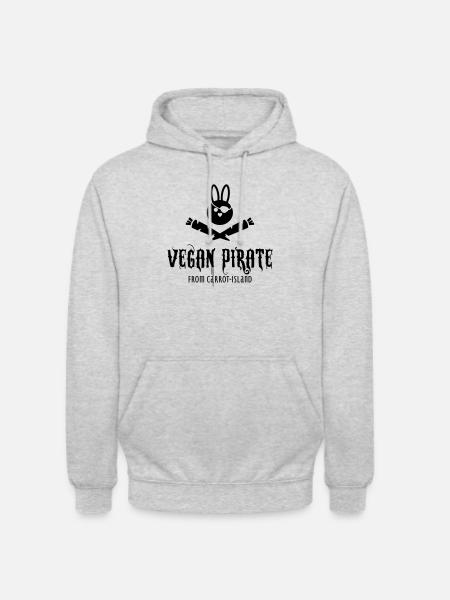 Piraten Hase - Unisex Hoodie - Hellgrau meliert