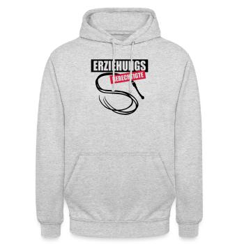 62 Erziehungs-Berechtigte Peitsche - Unisex Hoodie - Hellgrau meliert - Vorne - Alina (178cm) & Michal (187cm)