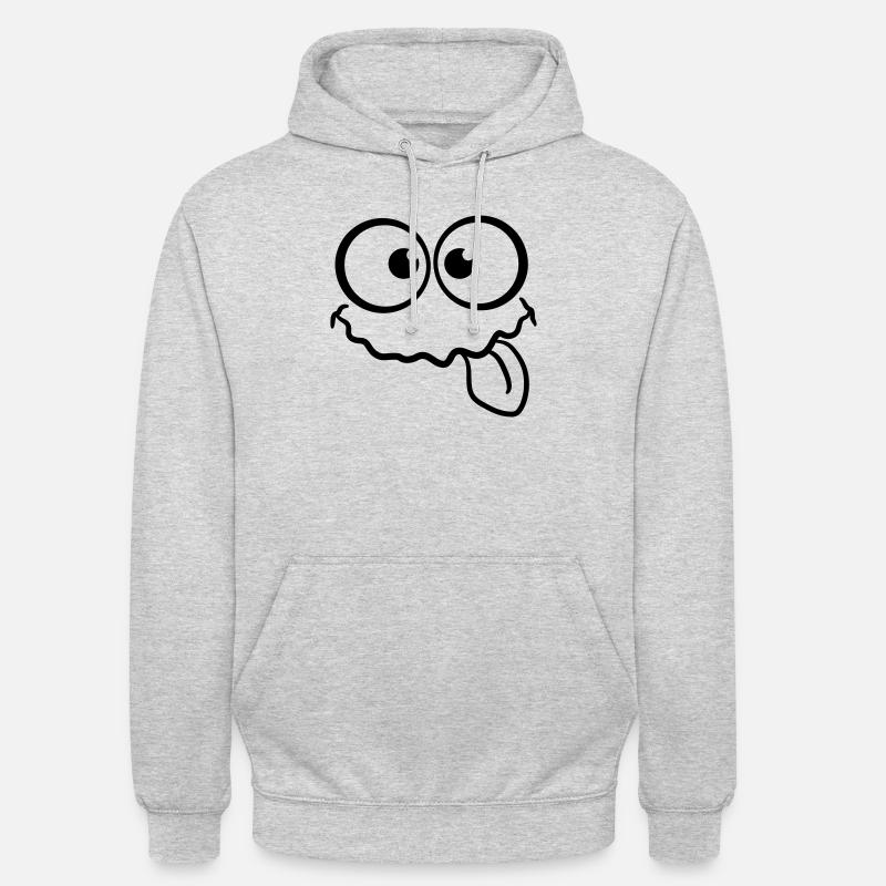 Doux Sassy souriant visage - Sweat-shirt à capuche unisexe - gris clair chiné