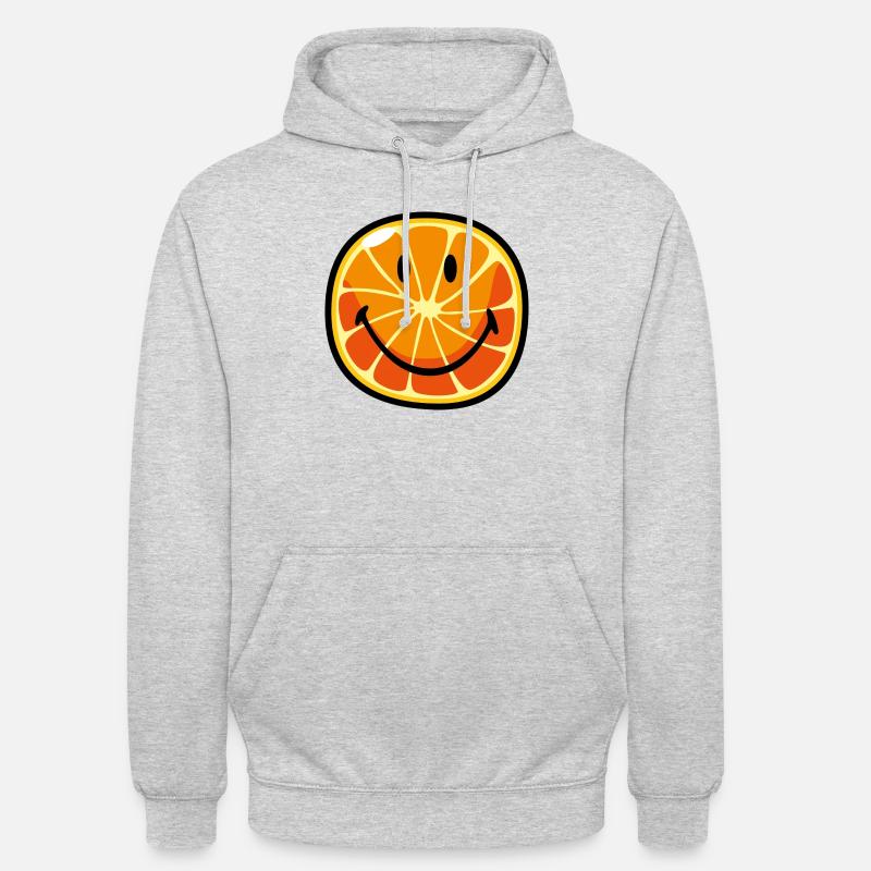 Smiley Pamplemousse - Sweat-shirt à capuche unisexe - gris clair chiné