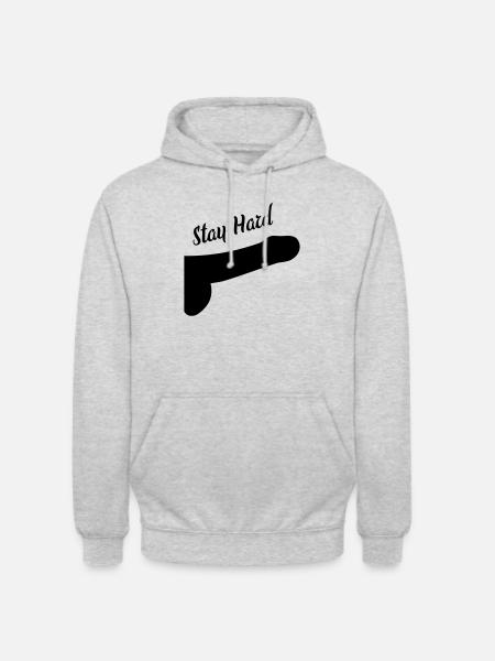 dick stay hard - Unisex Hoodie - Hellgrau meliert