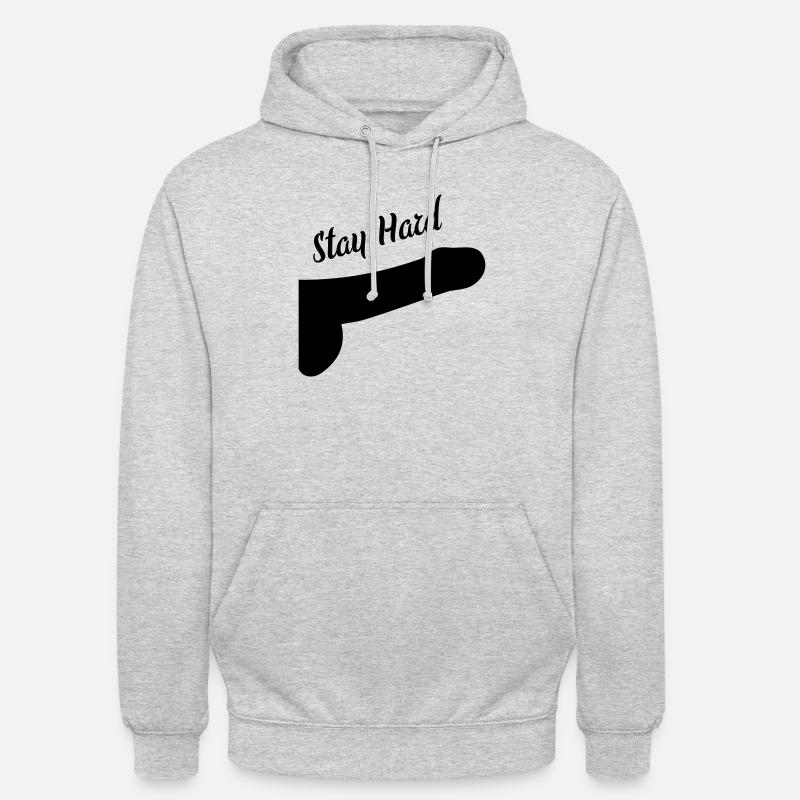 dick stay hard - Unisex Hoodie - Hellgrau meliert
