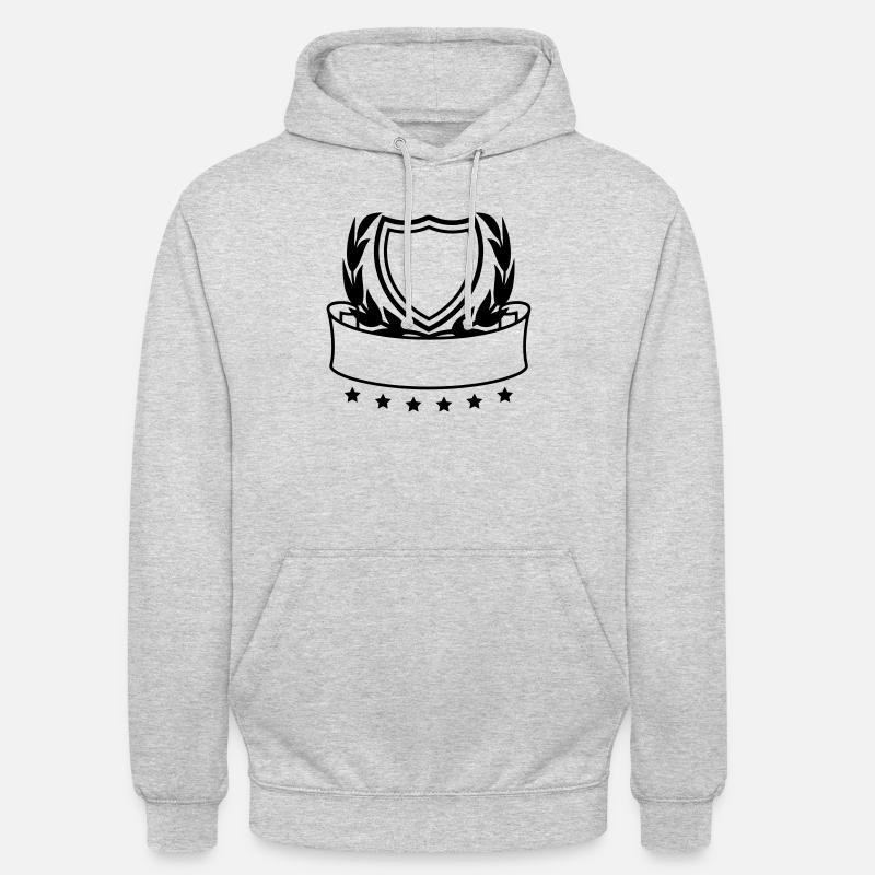 emblem shield wreath banner design logo text write - Unisex Hoodie - light heather grey
