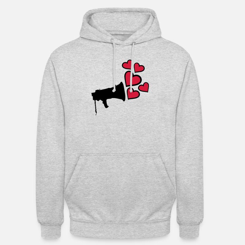 Cher Megafon Heart Design - Sweat-shirt à capuche unisexe - gris clair chiné