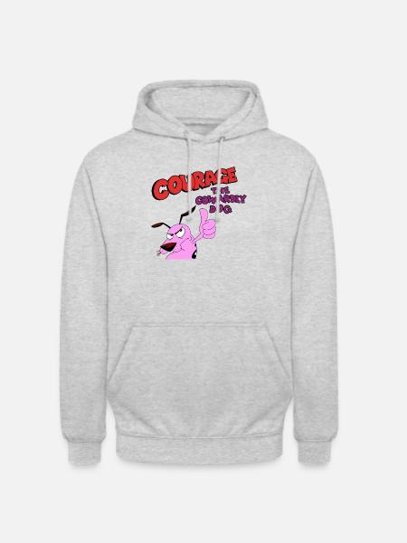 courage le chiens - Sweat-shirt à capuche unisexe - gris clair chiné