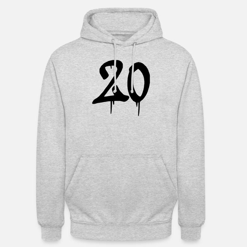 20 graffitis - Sweat-shirt à capuche unisexe - gris clair chiné