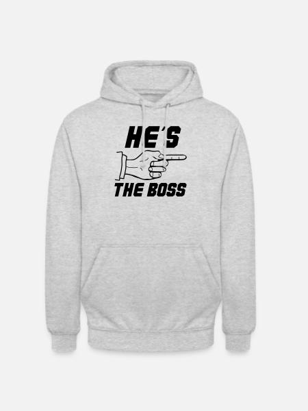 hes the boss - Unisex Hoodie - light heather grey