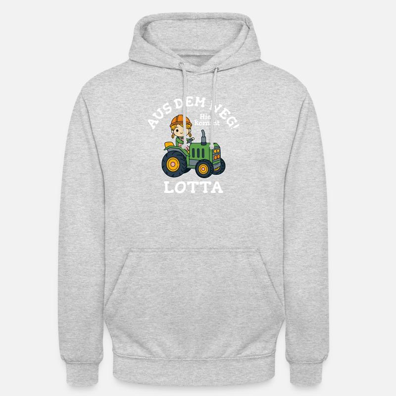 Lotta Name Traktor - Unisex Hoodie - Hellgrau meliert