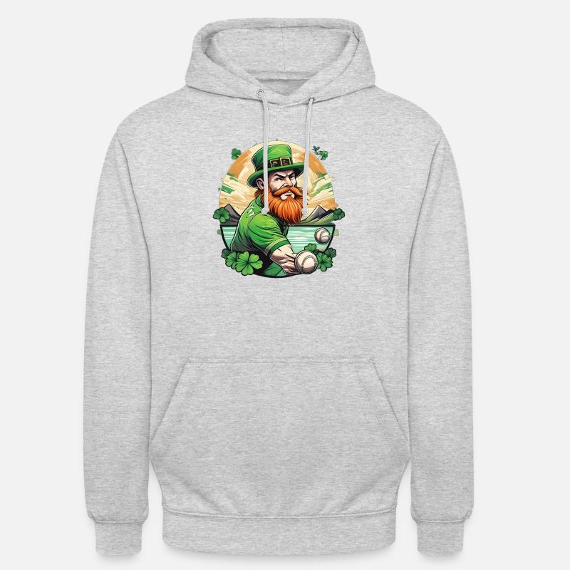 St. Patrick's Day Kleeblatt Baseball - Unisex Hoodie - Hellgrau meliert