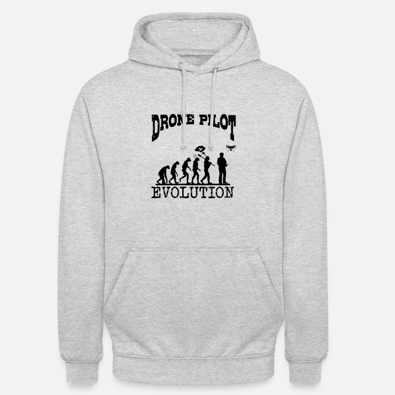 Evolution du drone - Sweat-shirt à capuche unisexe - gris clair chiné