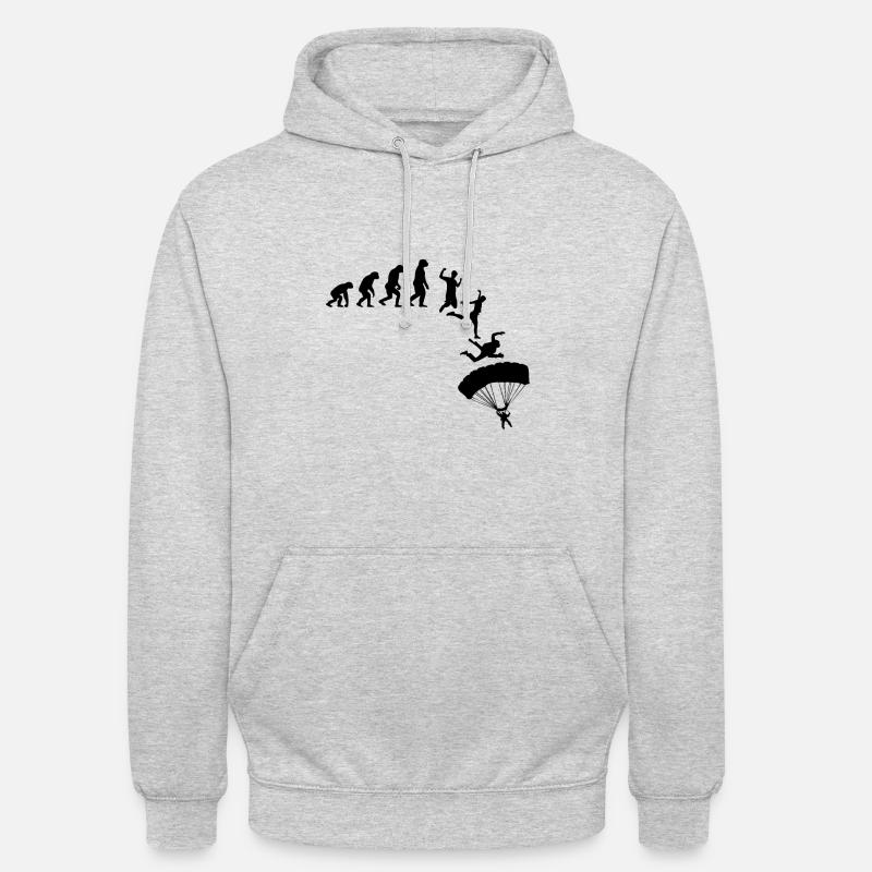 Evolution Fallschirmspringer Skydiver Geschenk - Unisex Hoodie - Hellgrau meliert