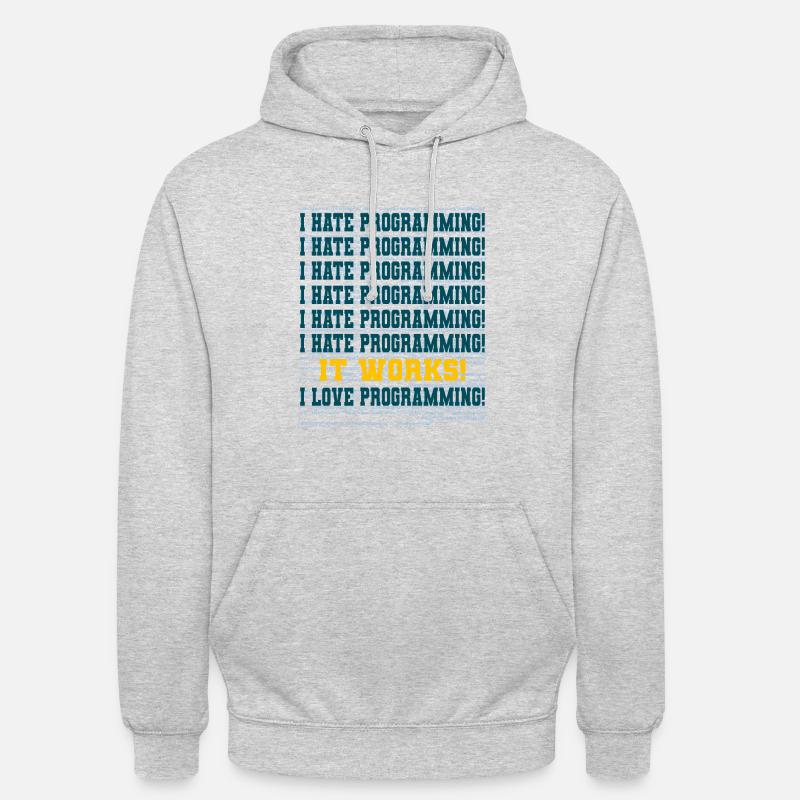 Programmeur disant - Sweat-shirt à capuche unisexe - gris clair chiné
