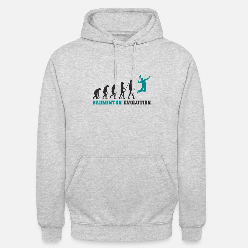 Evolution du badminton - Sweat-shirt à capuche unisexe - gris clair chiné