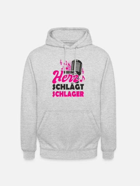 Schlagermusik - Unisex Hoodie - Hellgrau meliert
