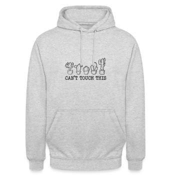 Kaktus - Unisex Hoodie - Hellgrau meliert - Vorne - Alina (178cm) & Michal (187cm)