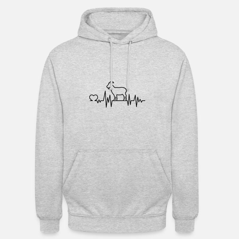 Battement de coeur de chèvre - Sweat-shirt à capuche unisexe - gris clair chiné