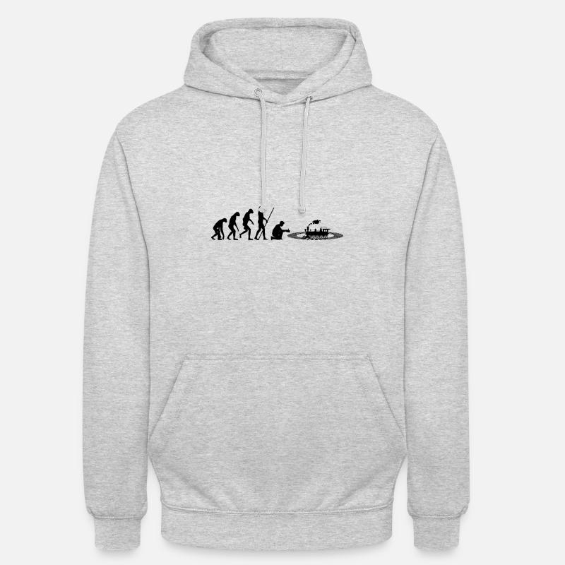 Évolution du train miniature - Sweat-shirt à capuche unisexe - gris clair chiné