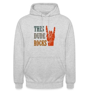 Rock n Roll - Unisex Hoodie - Hellgrau meliert - Vorne - Alina (178cm) & Michal (187cm)