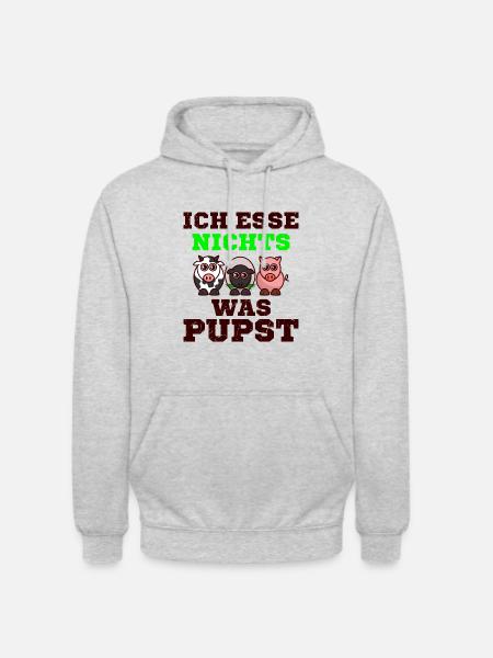 Vegetarier Spruch - Unisex Hoodie - Hellgrau meliert